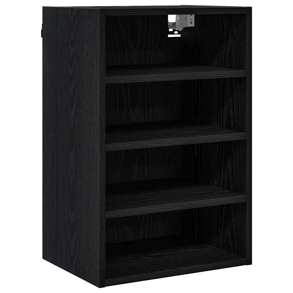 Hangkast met plank Zwart eiken 40 x 29,5 x 60 cm Bewerkt hout is nu te koop bij PeponiXL, paradijselijk wonen!