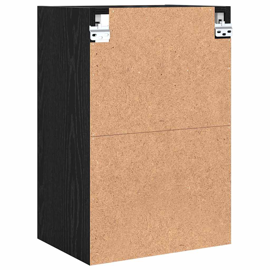 Hangkast met plank Zwart eiken 40 x 29,5 x 60 cm Bewerkt hout is nu te koop bij PeponiXL, paradijselijk wonen!