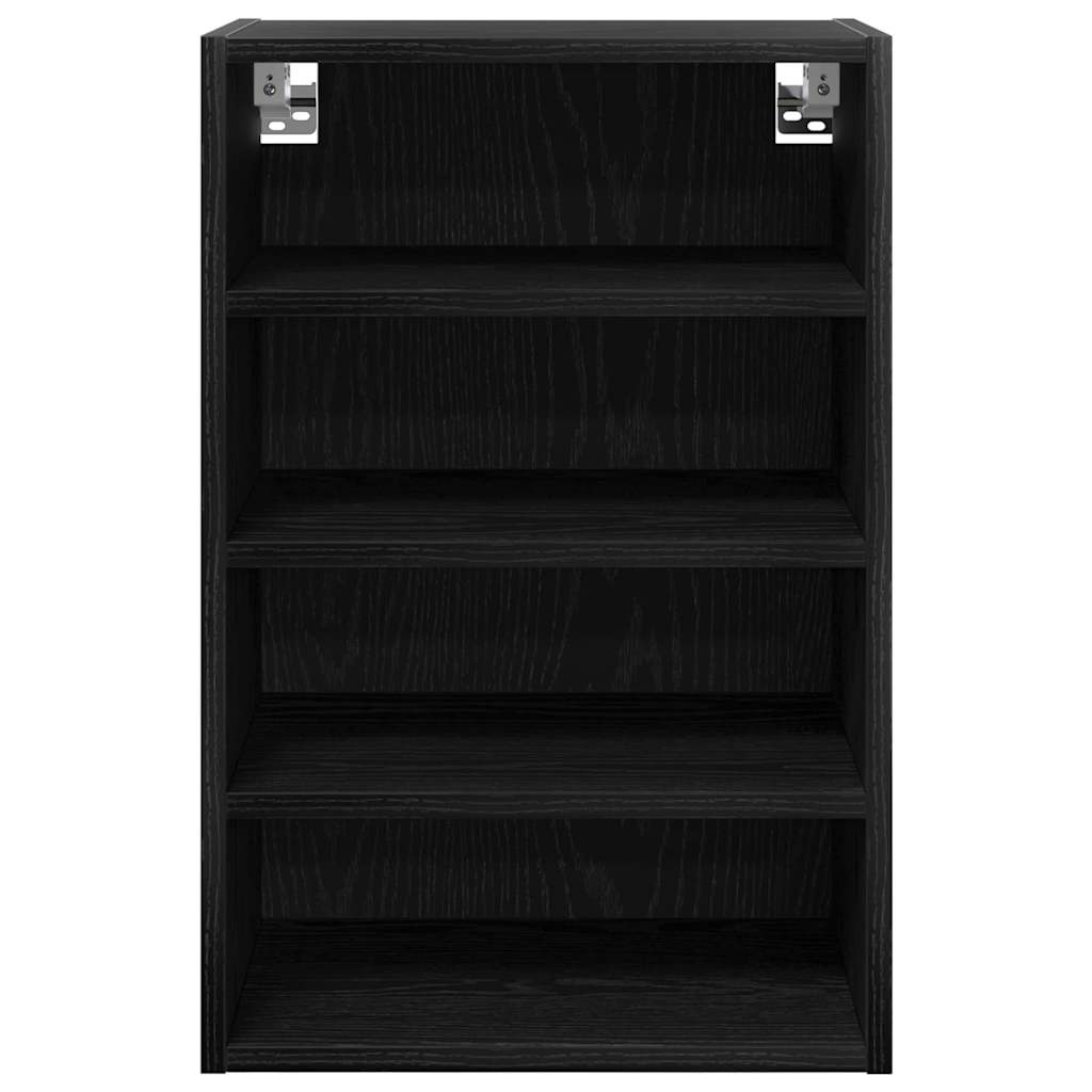 Hangkast met plank Zwart eiken 40 x 29,5 x 60 cm Bewerkt hout is nu te koop bij PeponiXL, paradijselijk wonen!