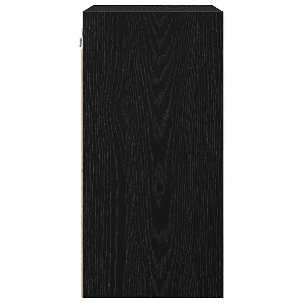 Hangkast met plank Zwart eiken 40 x 29,5 x 60 cm Bewerkt hout is nu te koop bij PeponiXL, paradijselijk wonen!