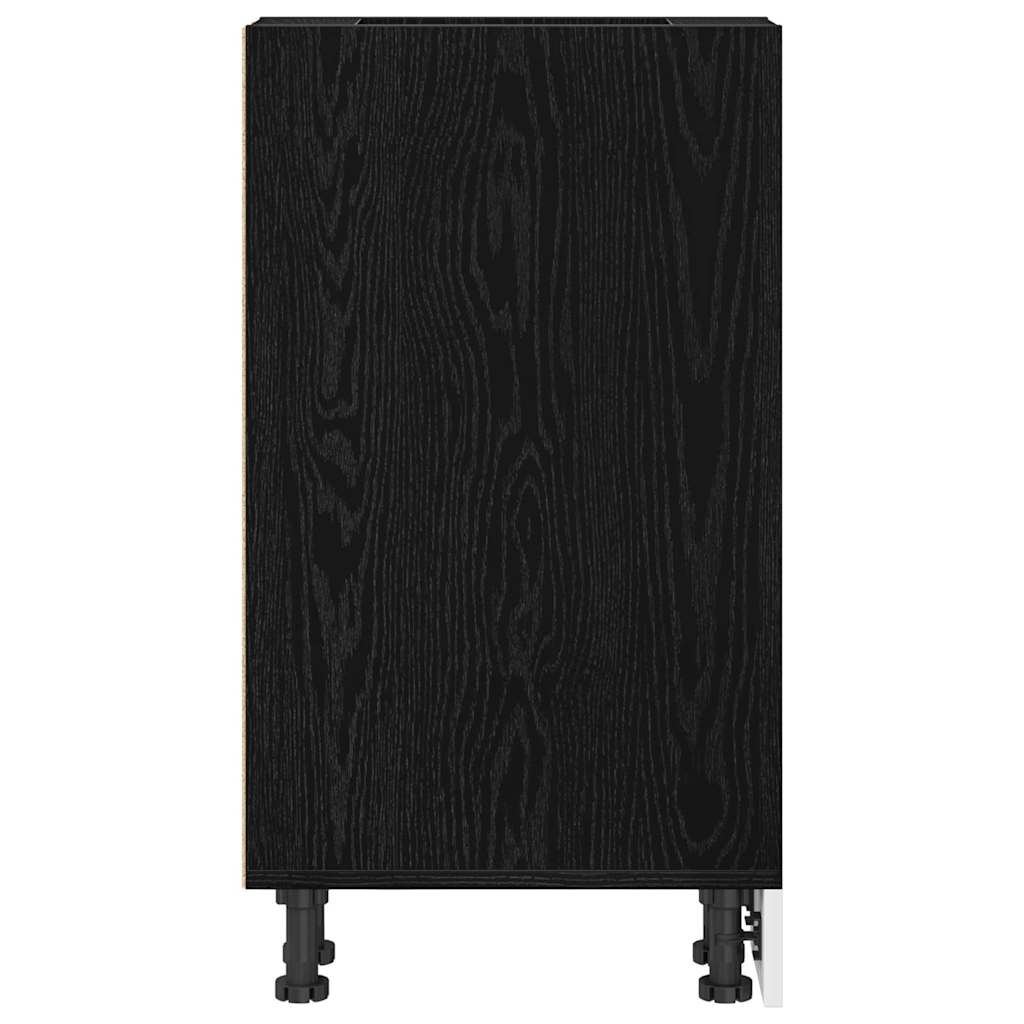 Keukenonderkast Zwart eiken 20 x 44,5 x 81,5 cm Bewerkt hout is nu te koop bij PeponiXL, paradijselijk wonen!