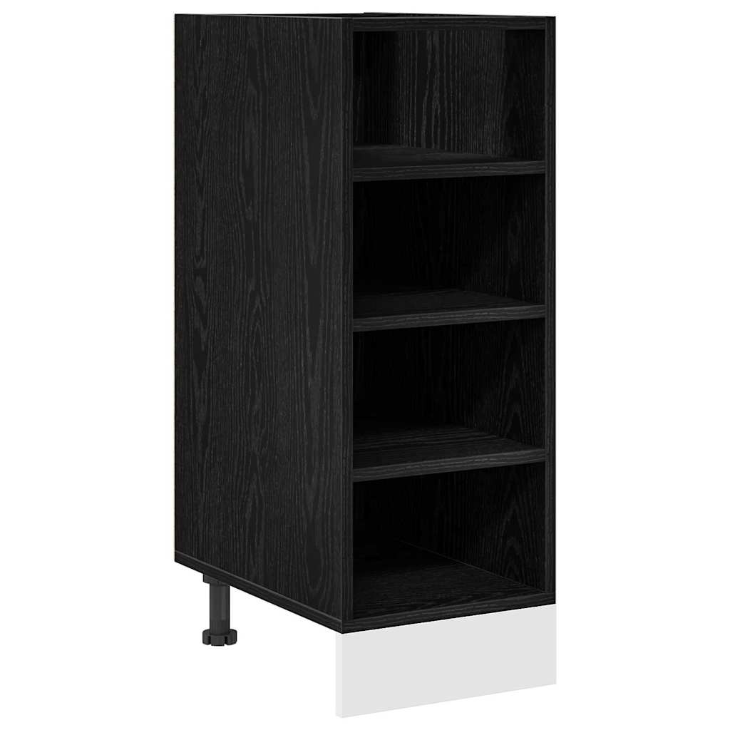 Keukenonderkast Zwart eiken 30 x 44,5 x 81,5 cm Bewerkt hout is nu te koop bij PeponiXL, paradijselijk wonen!