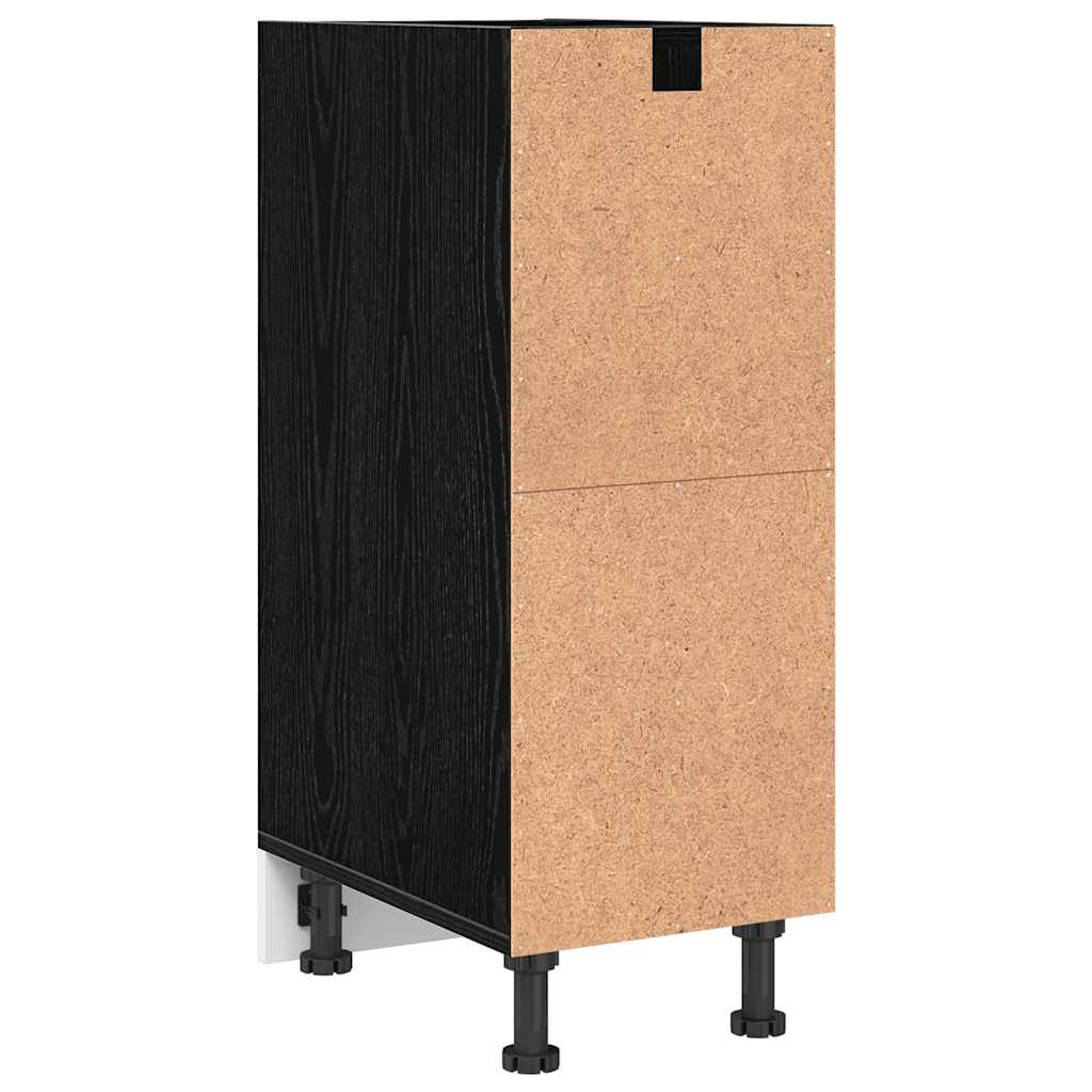 Keukenonderkast Zwart eiken 30 x 44,5 x 81,5 cm Bewerkt hout is nu te koop bij PeponiXL, paradijselijk wonen!