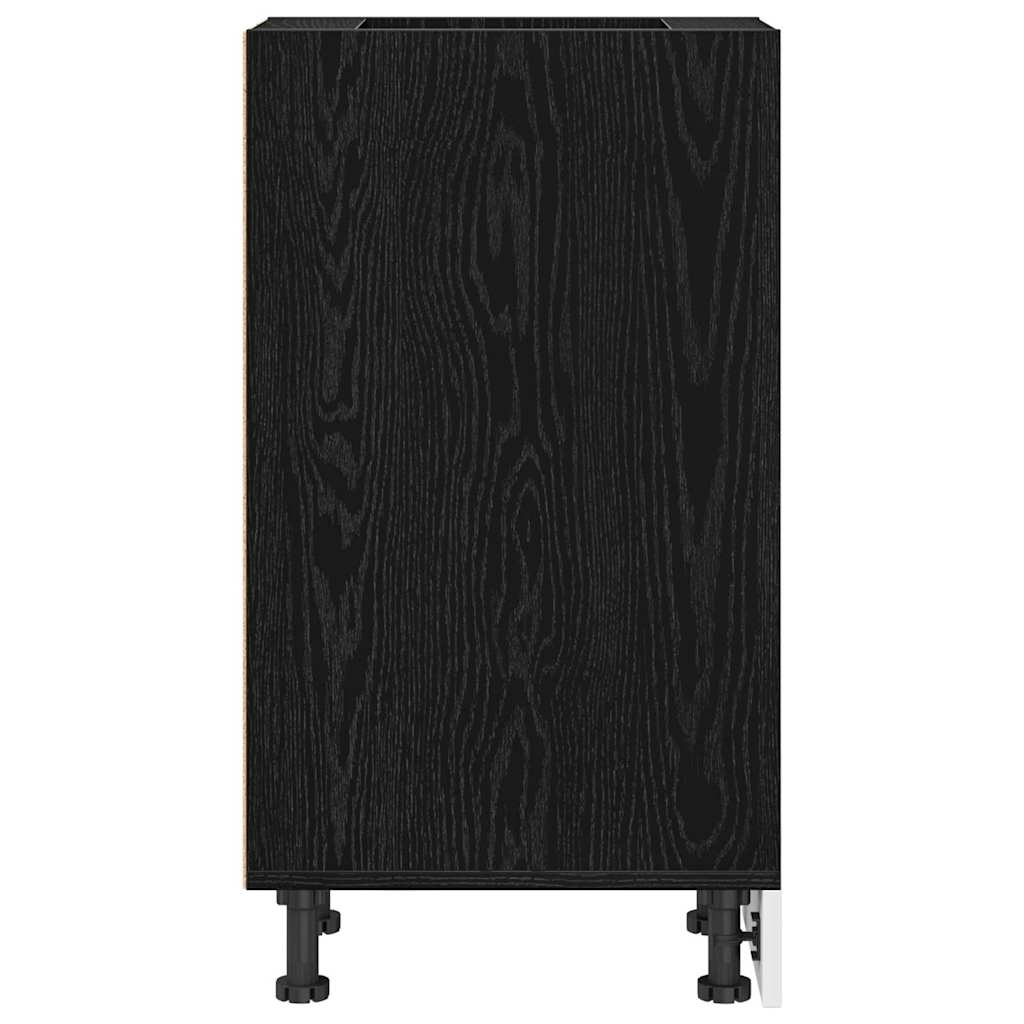 Keukenonderkast Zwart eiken 30 x 44,5 x 81,5 cm Bewerkt hout is nu te koop bij PeponiXL, paradijselijk wonen!