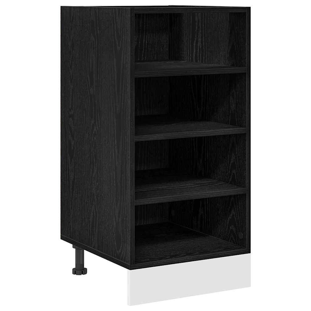 Keukenonderkast Zwart eiken 40 x 44,5 x 81,5 cm Bewerkt hout is nu te koop bij PeponiXL, paradijselijk wonen!
