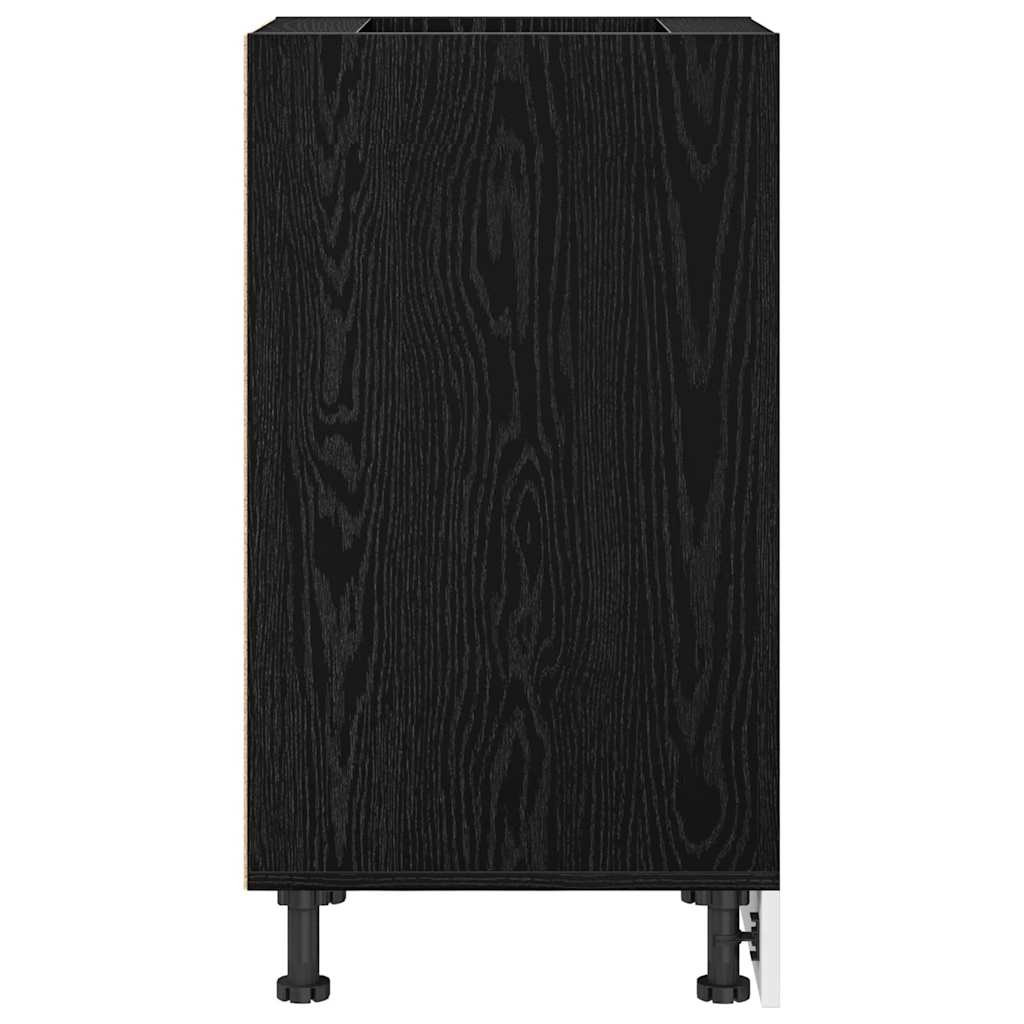 Keukenonderkast Zwart eiken 40 x 44,5 x 81,5 cm Bewerkt hout is nu te koop bij PeponiXL, paradijselijk wonen!