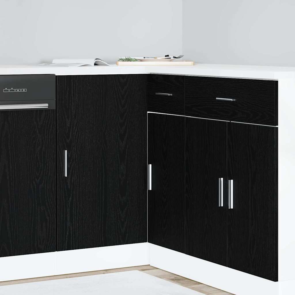 Keuken Hoek Onderkast met opslag Zwart eiken 86 x 46 x 81,5 cm is nu te koop bij PeponiXL, paradijselijk wonen!