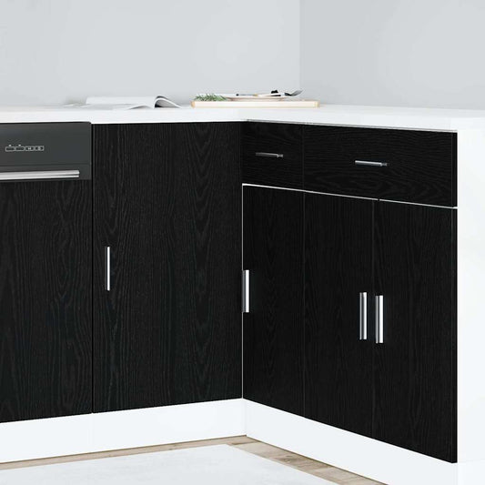 Keuken Hoek Onderkast met opslag Zwart eiken 86 x 46 x 81,5 cm is nu te koop bij PeponiXL, paradijselijk wonen!