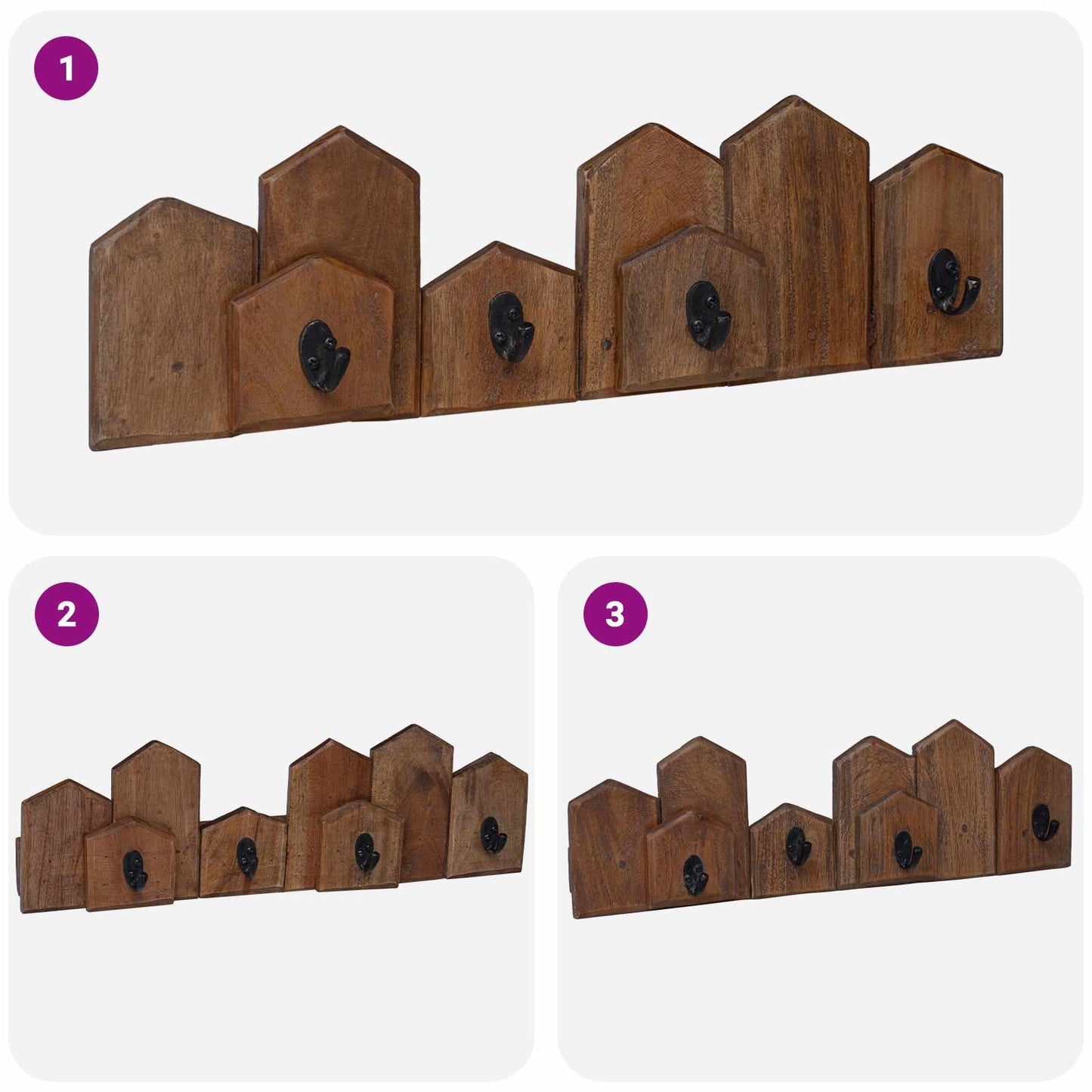 Hanger Bruin 48 x 8 x 15 cm Massief Mahoniehout is nu te koop bij PeponiXL, paradijselijk wonen!