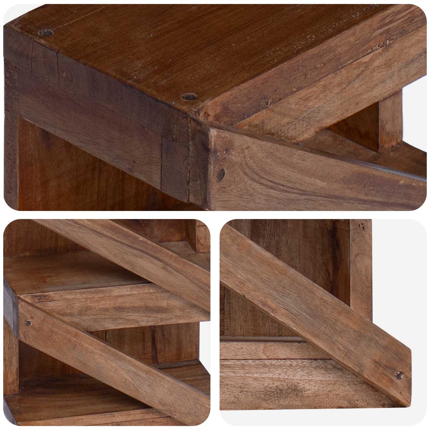Wijnrek Naturel 24 x 14 x 80 cm Massief Mahoniehout is nu te koop bij PeponiXL, paradijselijk wonen!