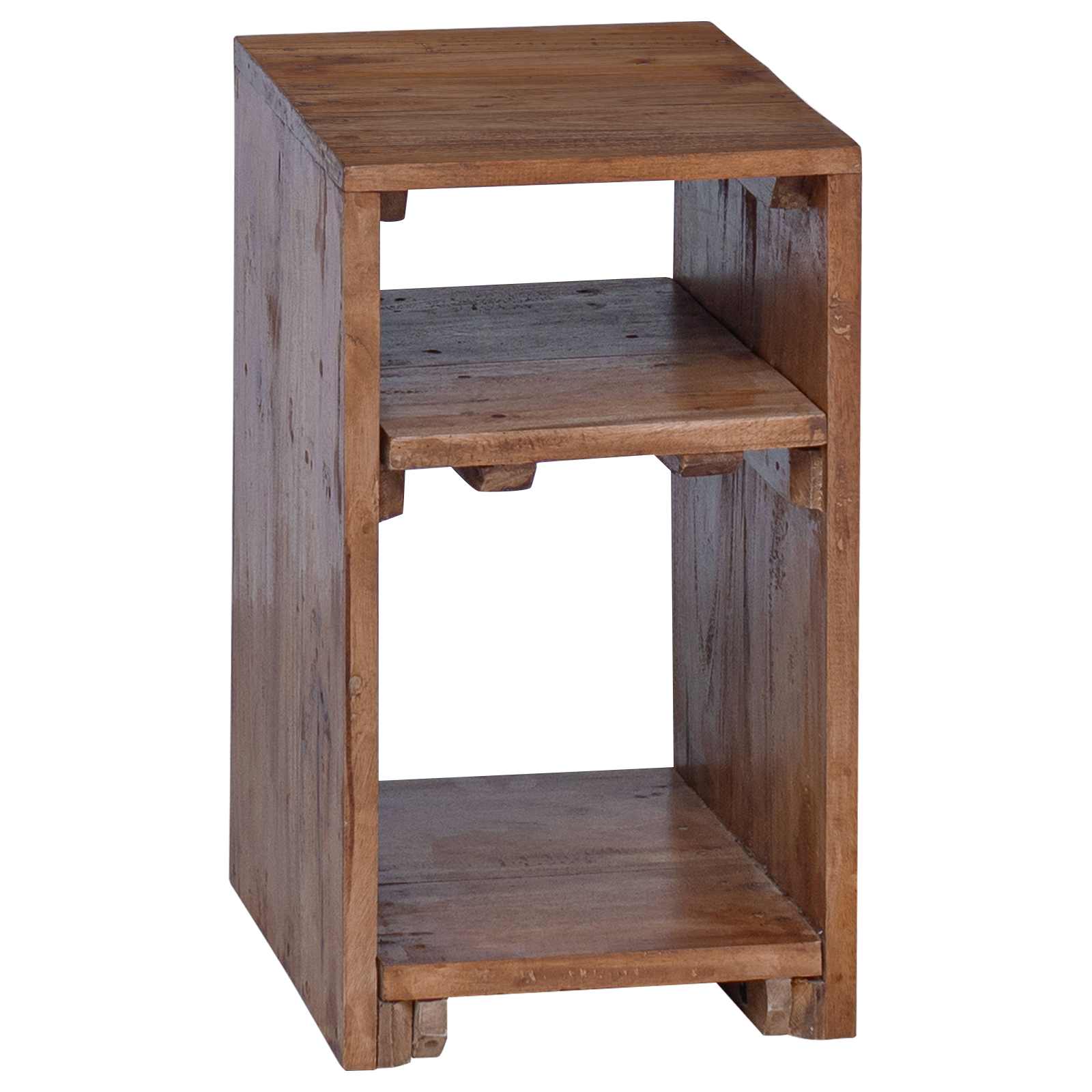 Accenttafel met plank 3 pcs Bruin Massief Mahoniehout is nu te koop bij PeponiXL, paradijselijk wonen!