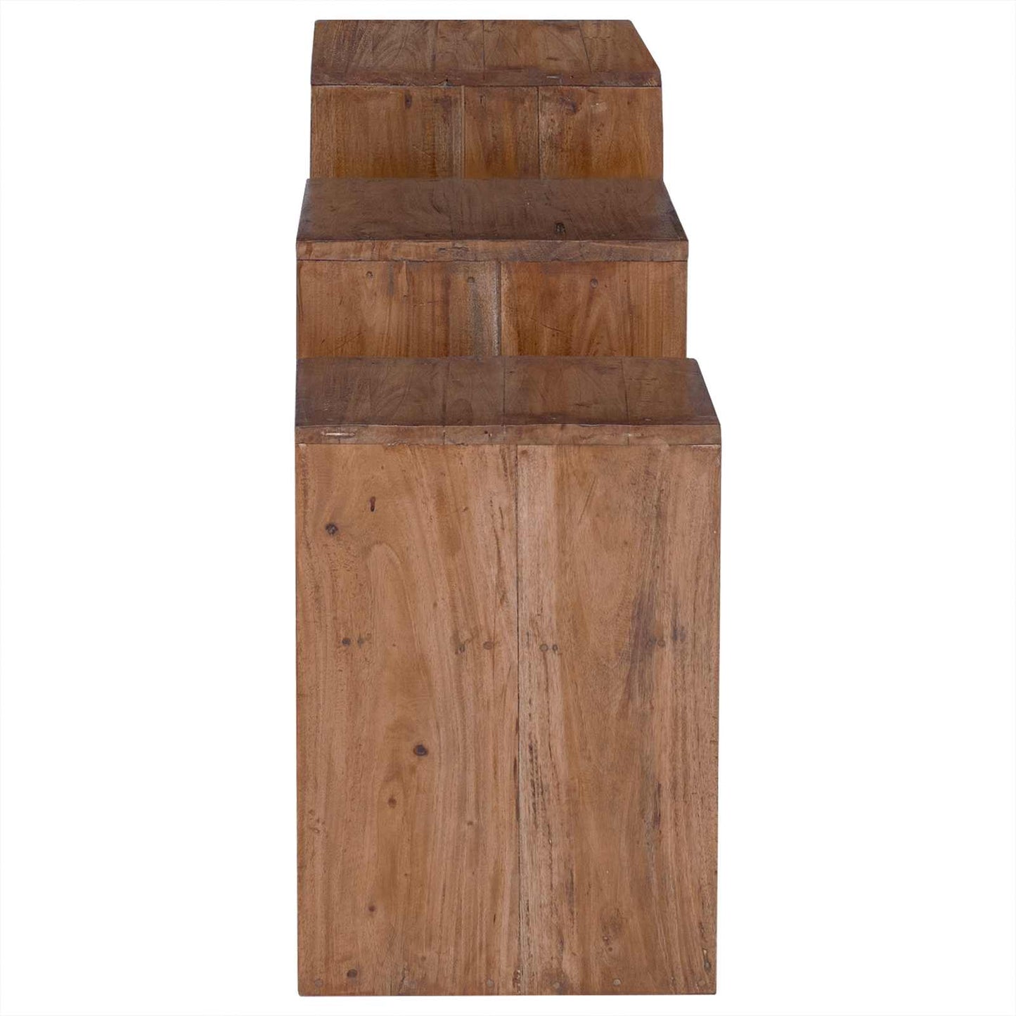 Accenttafel met plank 3 pcs Bruin Massief Mahoniehout is nu te koop bij PeponiXL, paradijselijk wonen!