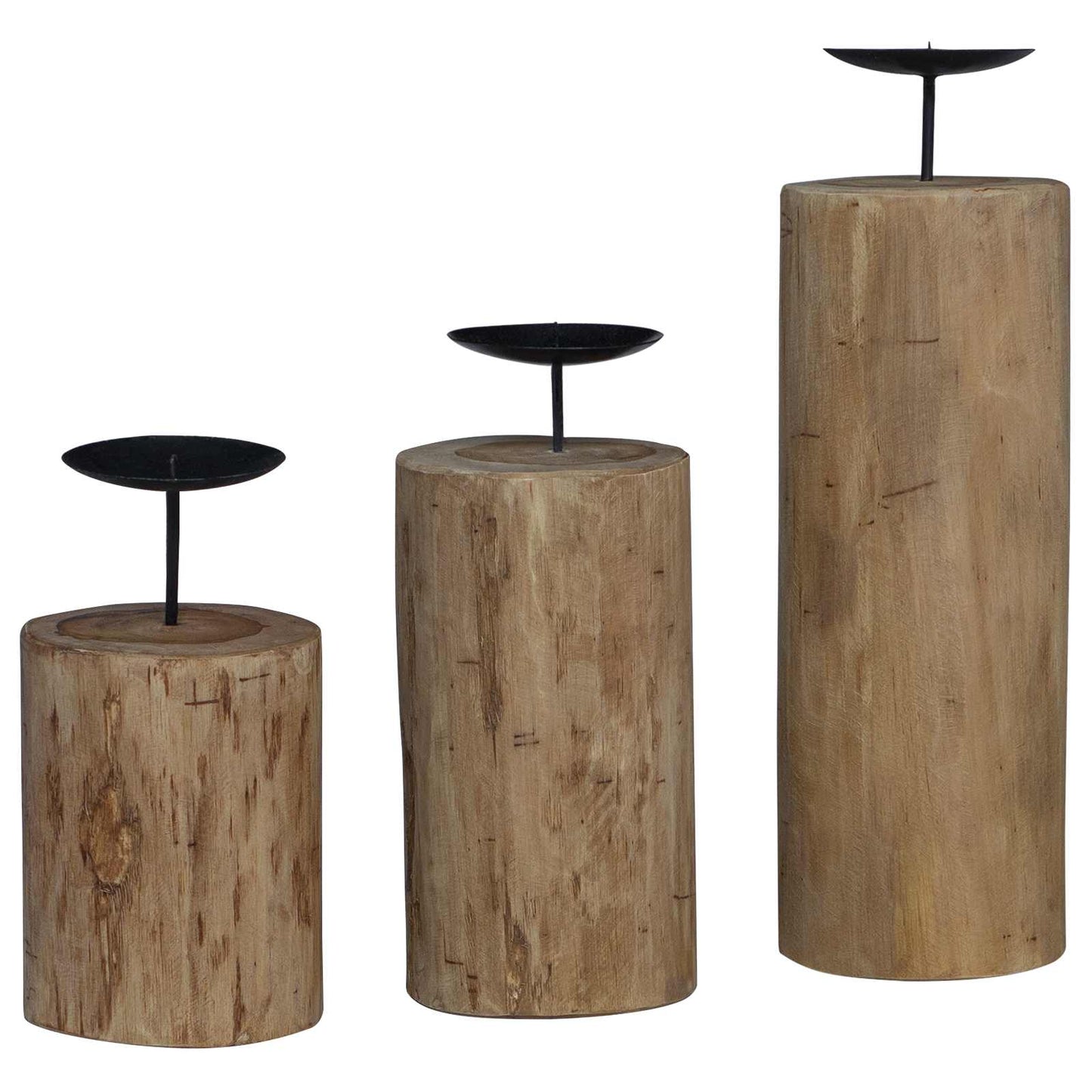 Kaarsenhouder 3 pcs Naturel Massief teakhout is nu te koop bij PeponiXL, paradijselijk wonen!