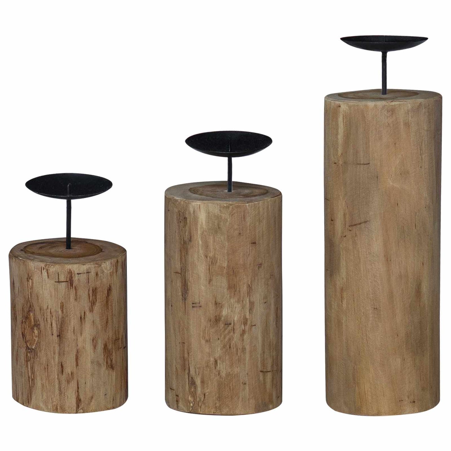 Kaarsenhouder 3 pcs Naturel Massief teakhout is nu te koop bij PeponiXL, paradijselijk wonen!