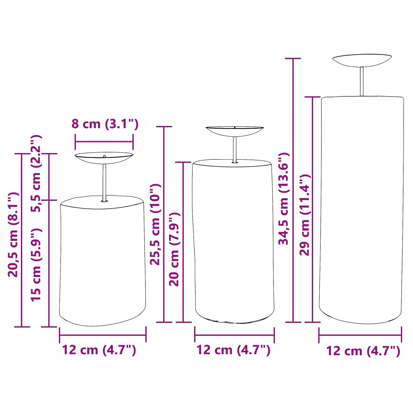 Kaarsenhouder 3 pcs Naturel Massief teakhout is nu te koop bij PeponiXL, paradijselijk wonen!