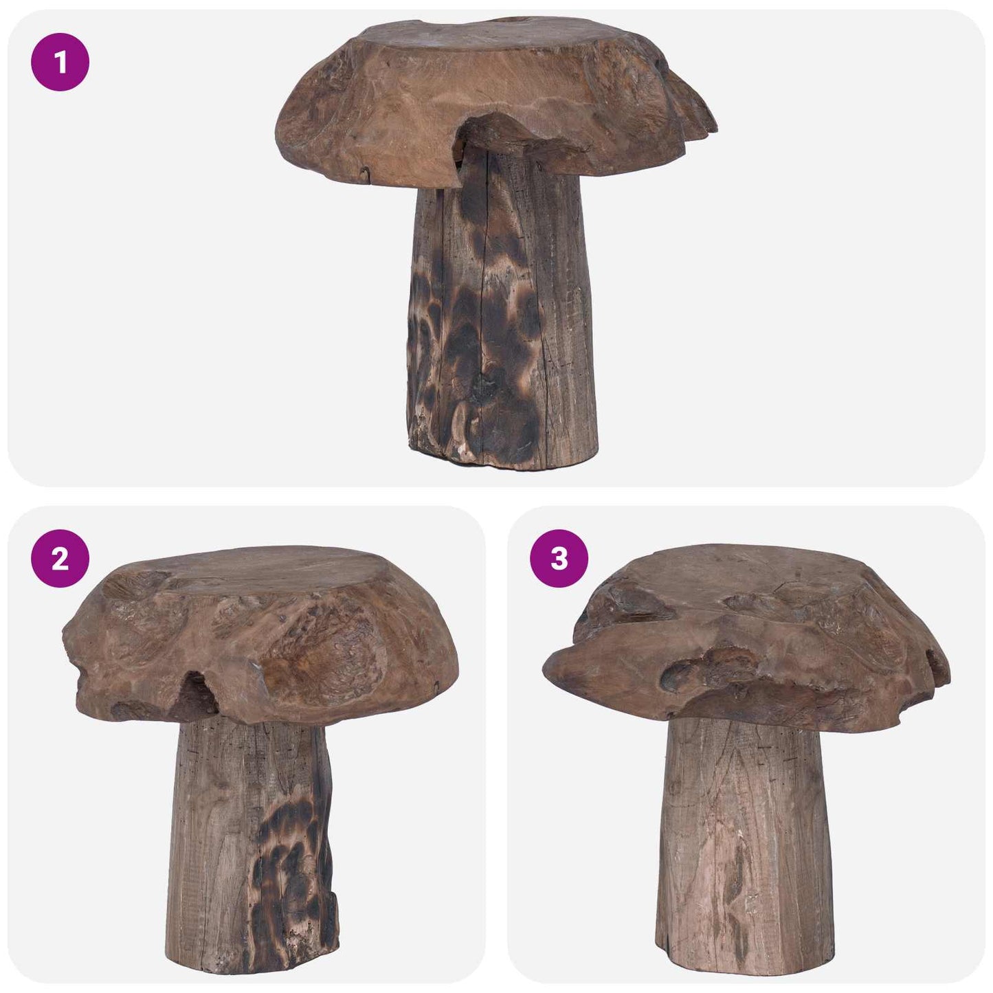 Kruk Naturel 35 x 35 x 35 cm Massief Teakhout is nu te koop bij PeponiXL, paradijselijk wonen!