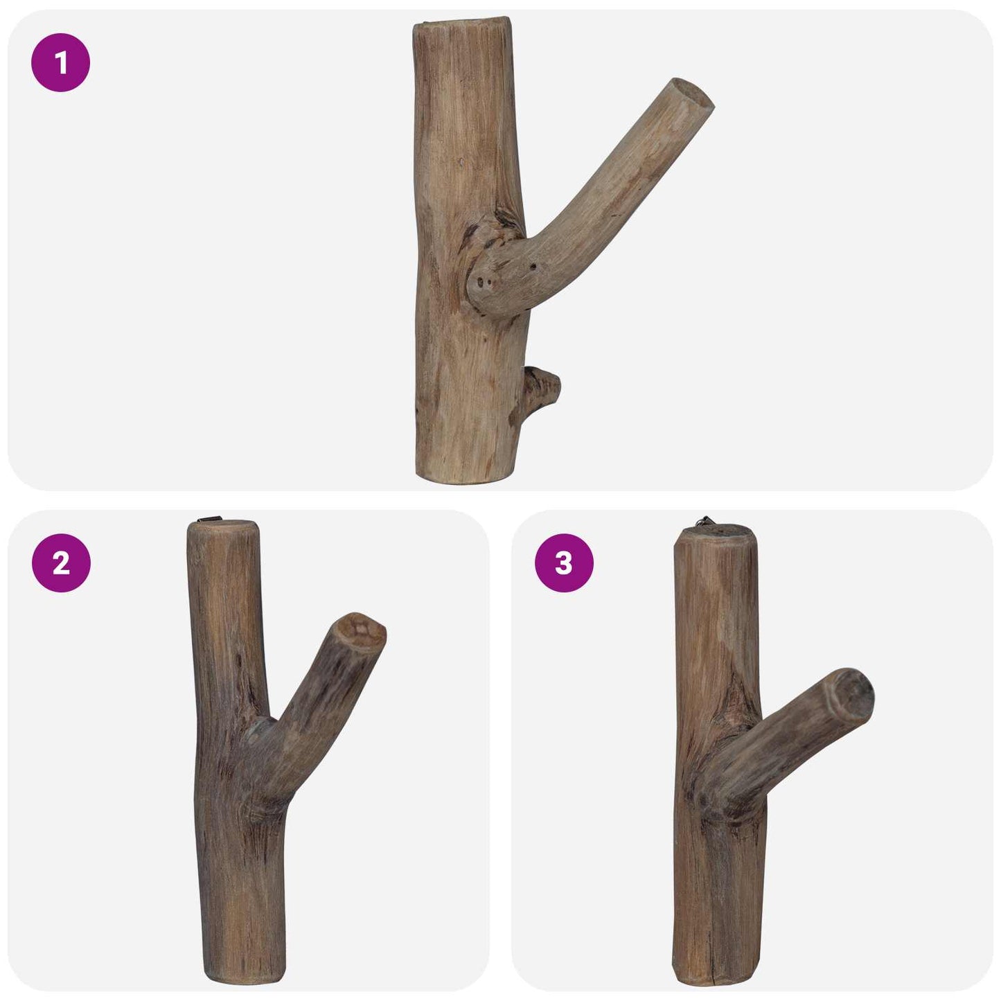 Haak Bruin 4 x 4 x 14 cm Massief Gerecycled Hout is nu te koop bij PeponiXL, paradijselijk wonen!