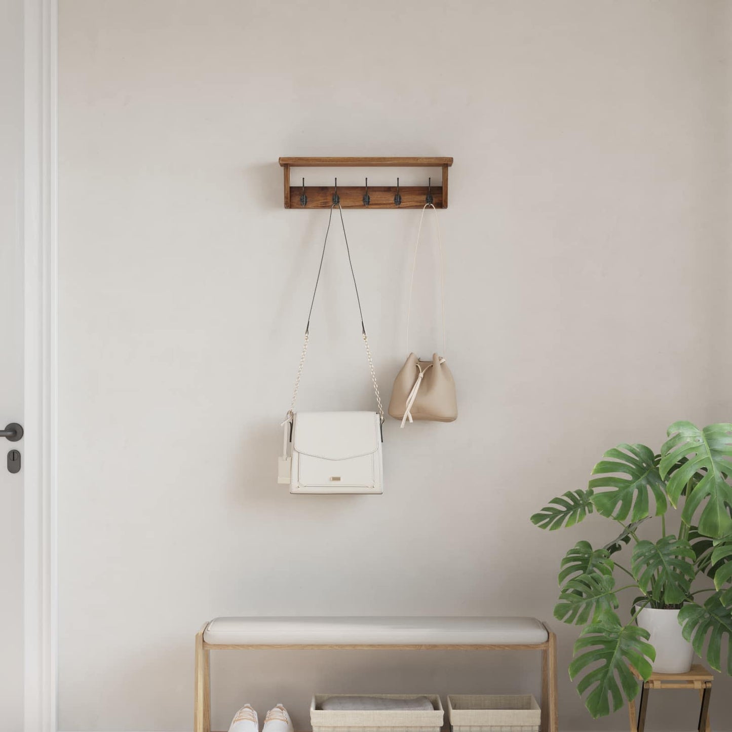 Hanger Bruin 50 x 10 x 14 cm Massief Mahoniehout is nu te koop bij PeponiXL, paradijselijk wonen!