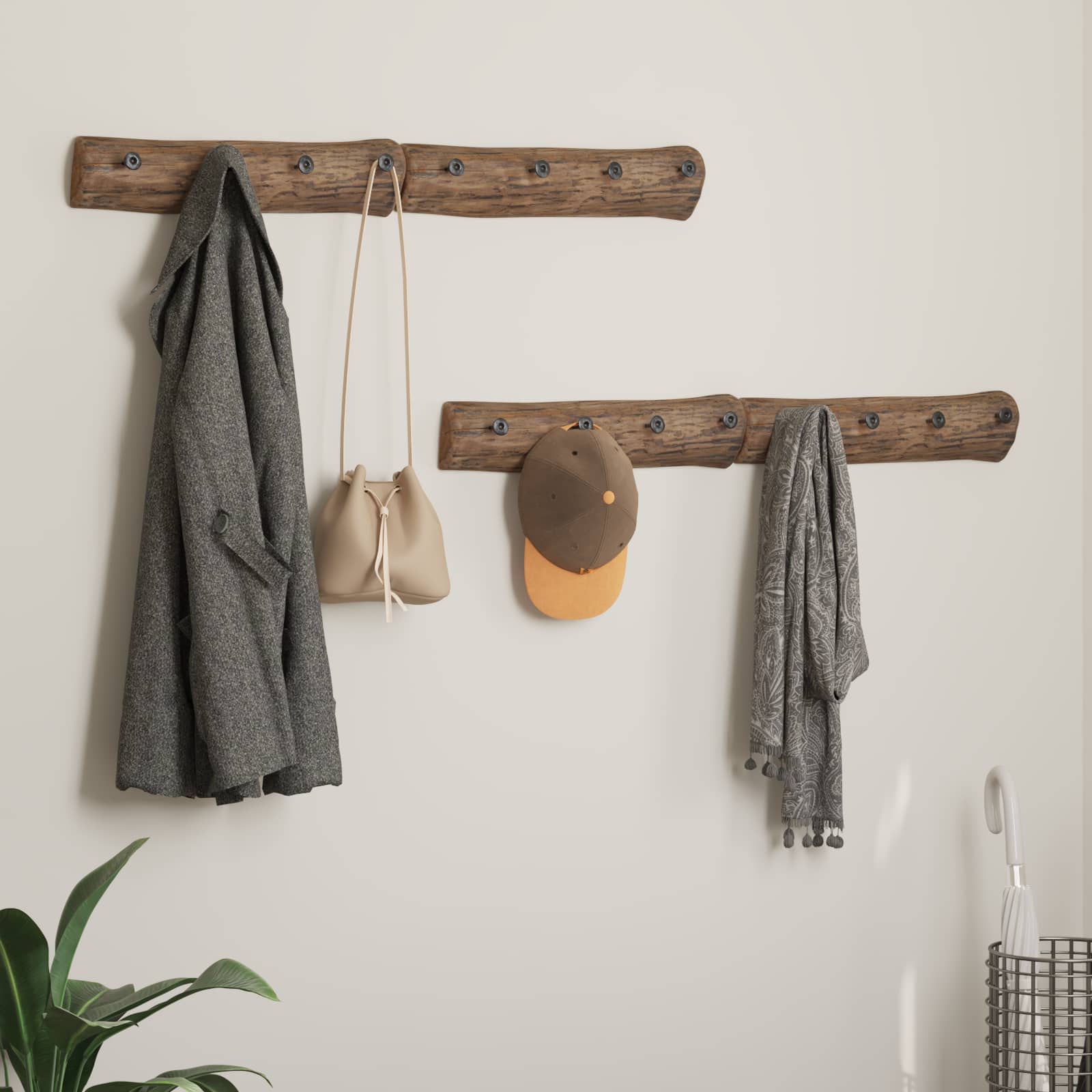 Hanger Bruin 50 x 8 x 12 cm Massief Gerecycled Hout is nu te koop bij PeponiXL, paradijselijk wonen!