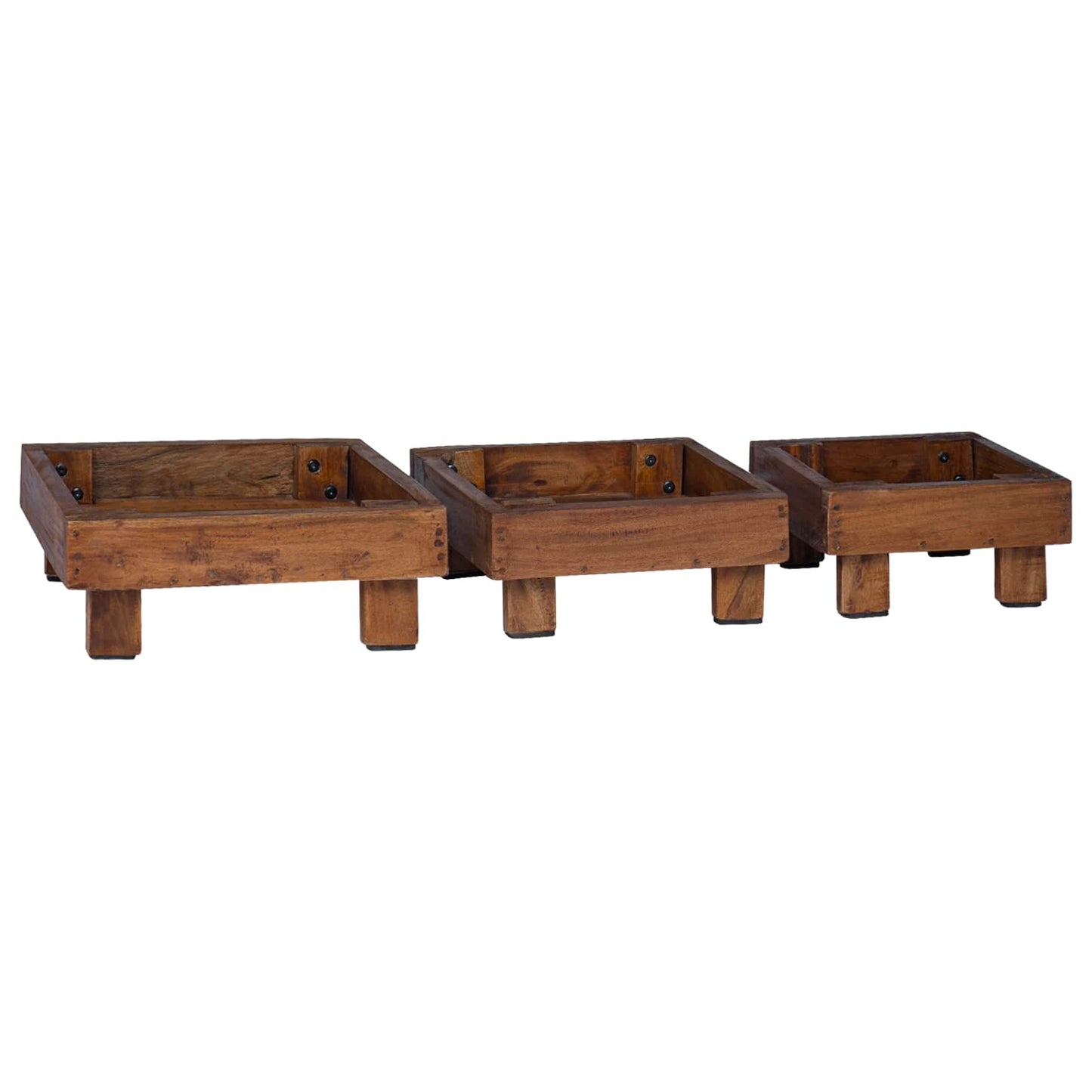 Plantenstandaard 3 pcs Bruin Mahoniehout is nu te koop bij PeponiXL, paradijselijk wonen!