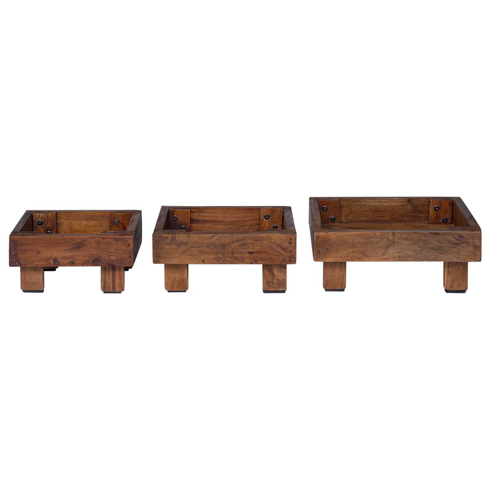Plantenstandaard 3 pcs Bruin Mahoniehout is nu te koop bij PeponiXL, paradijselijk wonen!
