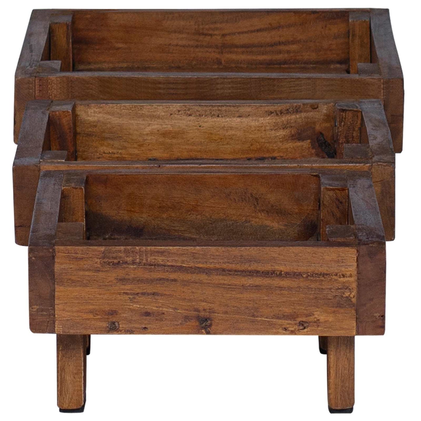 Plantenstandaard 3 pcs Bruin Mahoniehout is nu te koop bij PeponiXL, paradijselijk wonen!