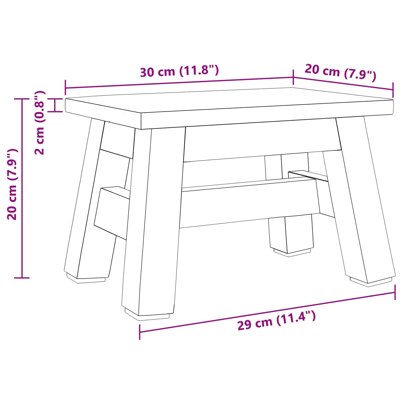 Kruk Naturel 30 x 20 x 20 cm Mahoniehout is nu te koop bij PeponiXL, paradijselijk wonen!