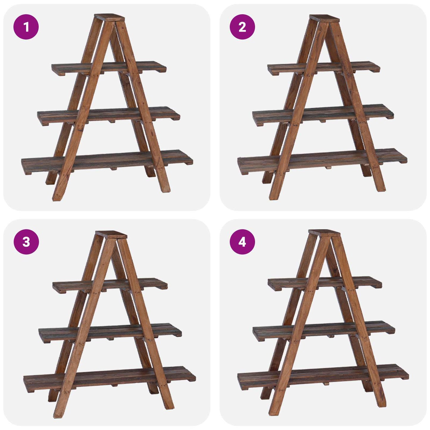 Opvouwrek Bruin 79.5 x 35 x 112 cm Massief Gerecycled Hout is nu te koop bij PeponiXL, paradijselijk wonen!