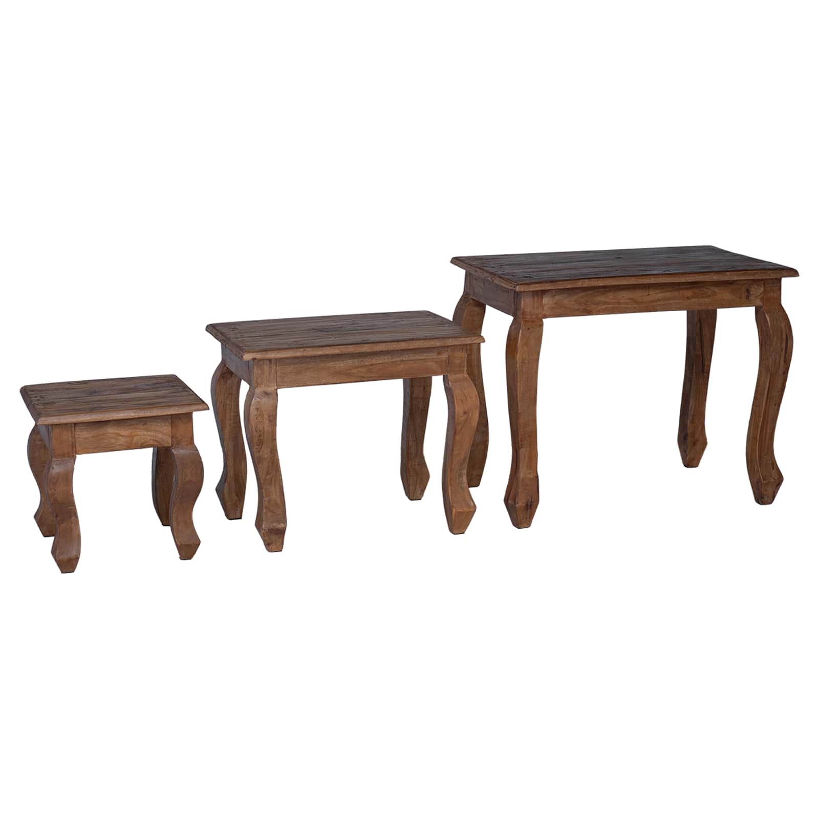 Nesttafel 3 pcs Bruin Massief mahoniehout is nu te koop bij PeponiXL, paradijselijk wonen!