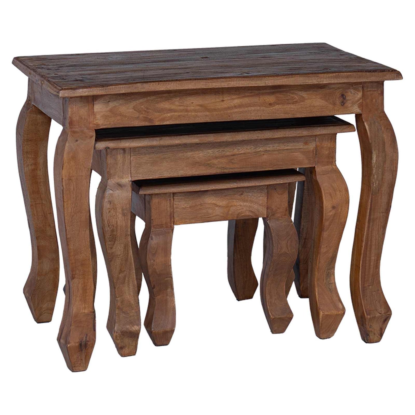 Nesttafel 3 pcs Bruin Massief mahoniehout is nu te koop bij PeponiXL, paradijselijk wonen!