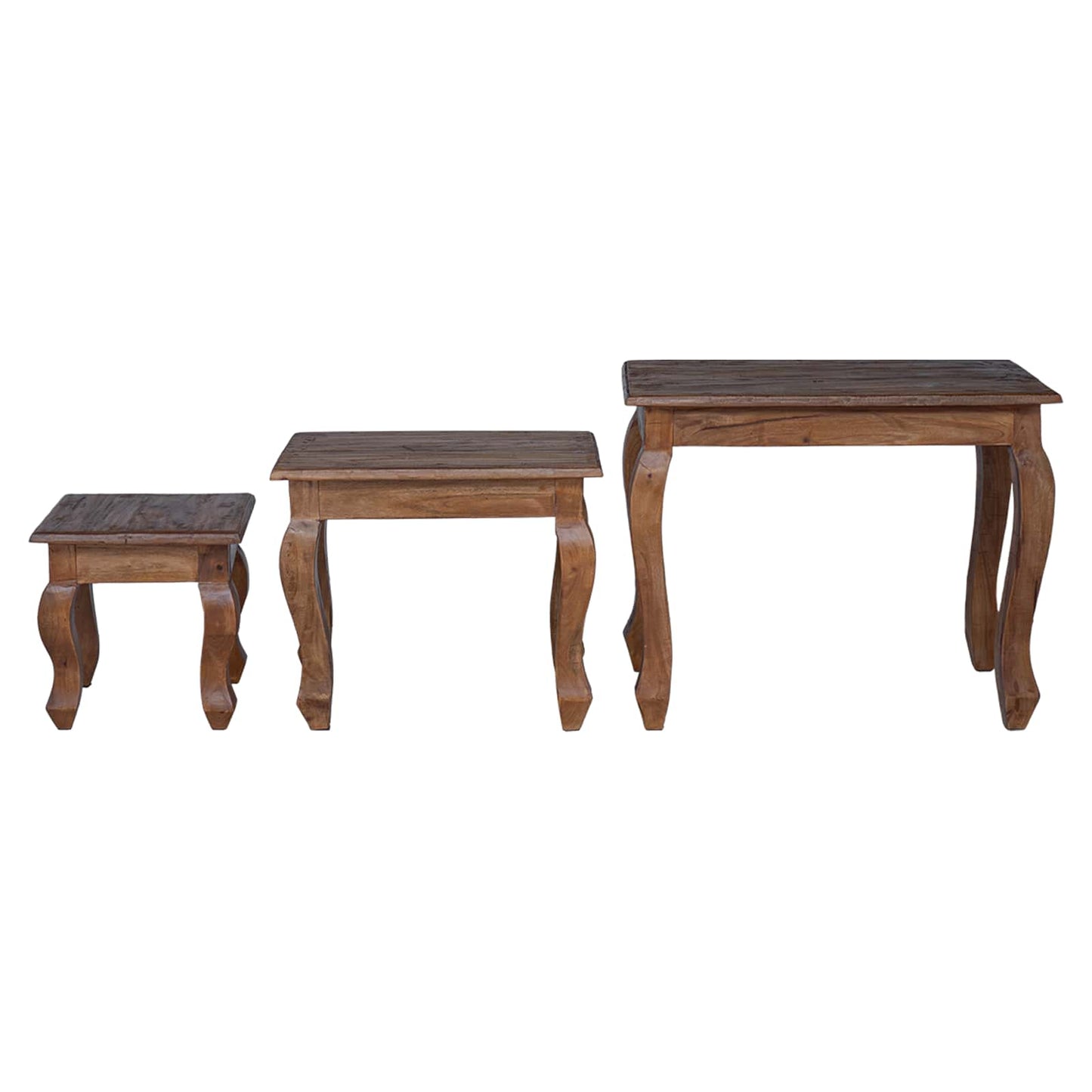 Nesttafel 3 pcs Bruin Massief mahoniehout is nu te koop bij PeponiXL, paradijselijk wonen!