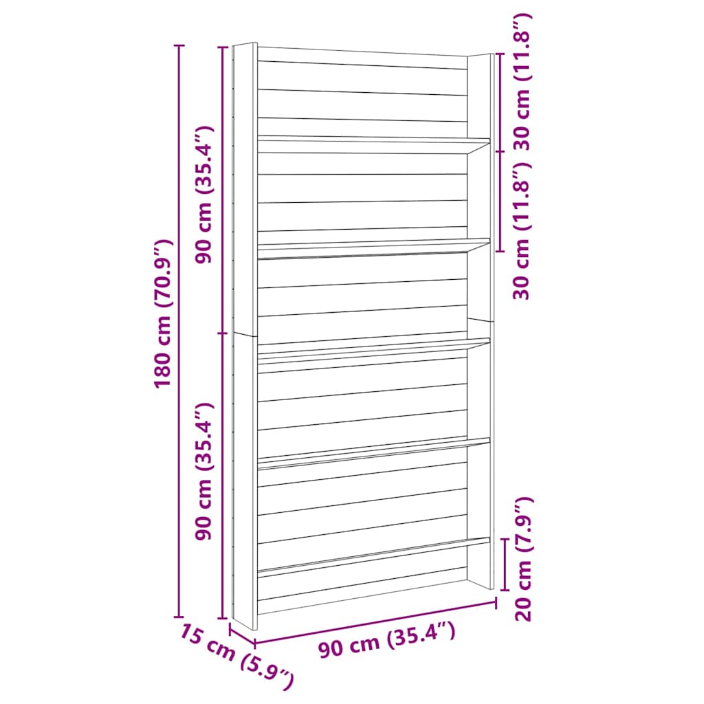 Plantenplanken Bruin 90 x 15 x 180 cm Geïmpregneerd grenenhout is nu te koop bij PeponiXL, paradijselijk wonen!