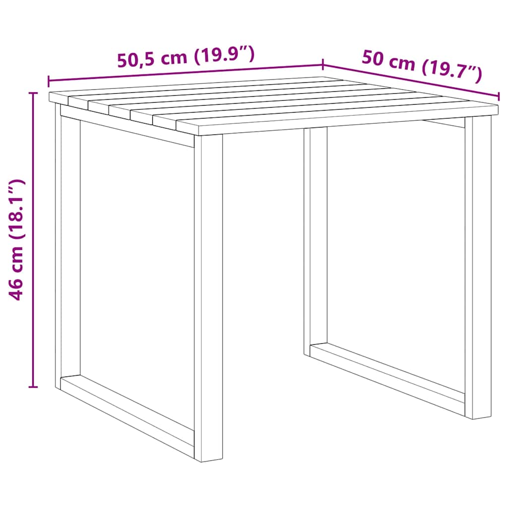 Tafel Naturel 50,5 x 50 x 46 cm Geïmpregneerd grenenhout is nu te koop bij PeponiXL, paradijselijk wonen!