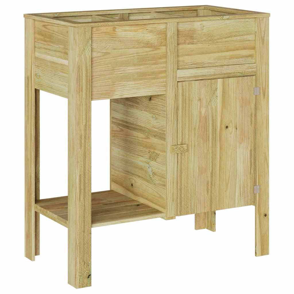 Hoge Planter met plank Bruin Geïmpregneerd grenenhout is nu te koop bij PeponiXL, paradijselijk wonen!