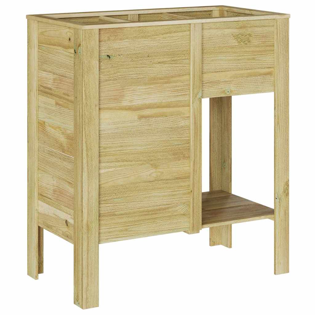 Hoge Planter met plank Bruin Geïmpregneerd grenenhout is nu te koop bij PeponiXL, paradijselijk wonen!
