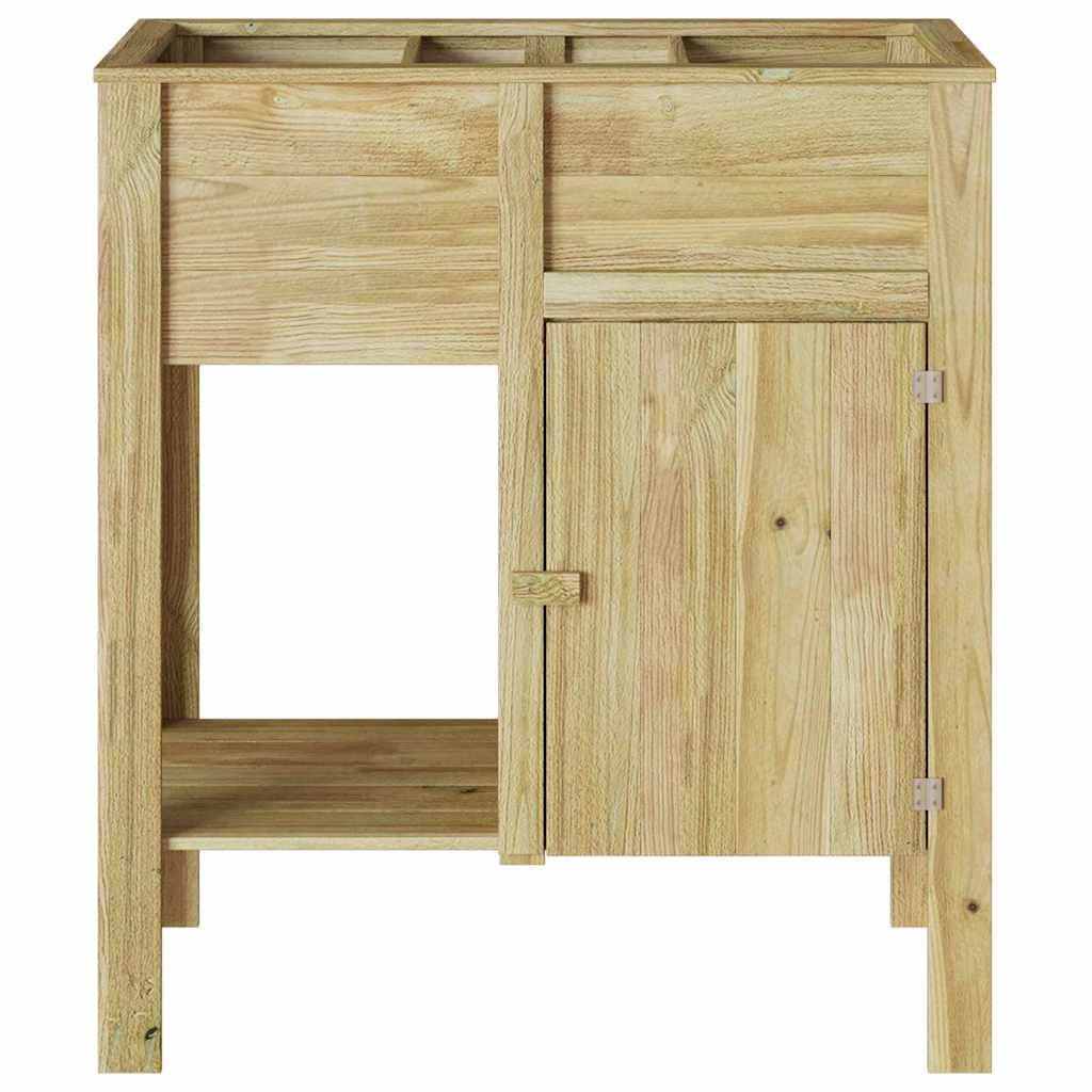 Hoge Planter met plank Bruin Geïmpregneerd grenenhout is nu te koop bij PeponiXL, paradijselijk wonen!