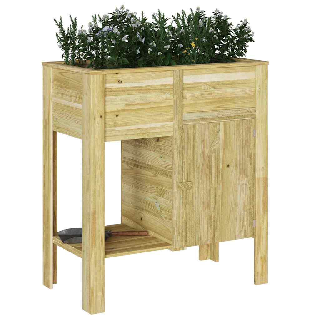 Hoge Planter met plank Bruin Geïmpregneerd grenenhout is nu te koop bij PeponiXL, paradijselijk wonen!
