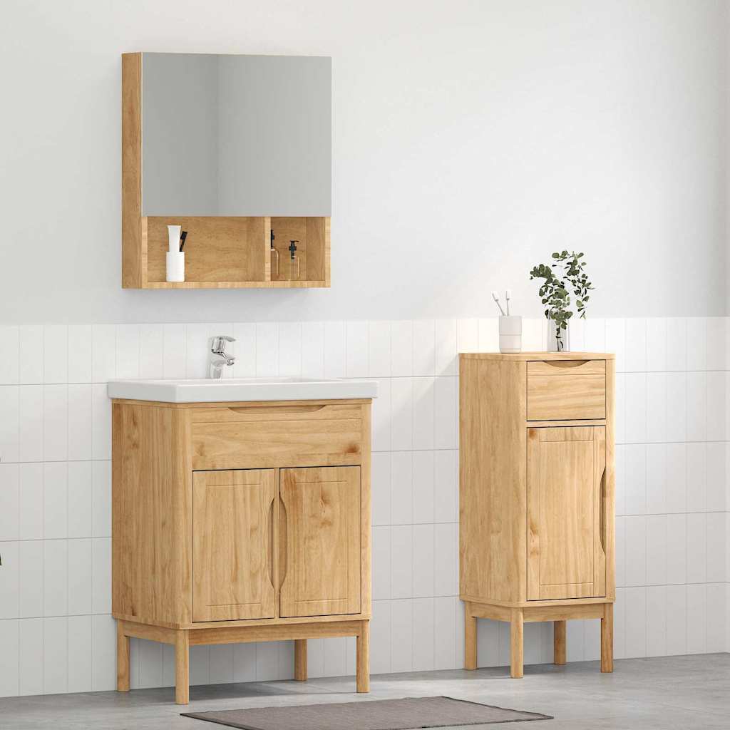Badkamermeubelset FLORO 2 pcs Wasbruin Massief Vurenhout is nu te koop bij PeponiXL, paradijselijk wonen!