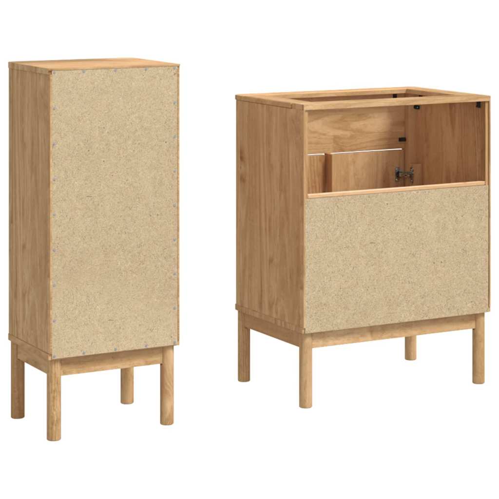 Badkamermeubelset FLORO 2 pcs Wasbruin Massief Vurenhout is nu te koop bij PeponiXL, paradijselijk wonen!