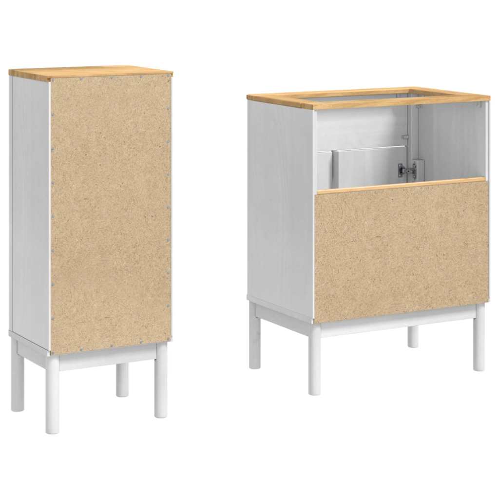 Badkamermeubelset met lade FLORO 2 pcs Wit Massief Vurenhout is nu te koop bij PeponiXL, paradijselijk wonen!