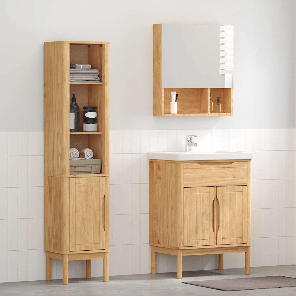 Badkamermeubelset FLORO 2 pcs Wasbruin Massief Vurenhout is nu te koop bij PeponiXL, paradijselijk wonen!