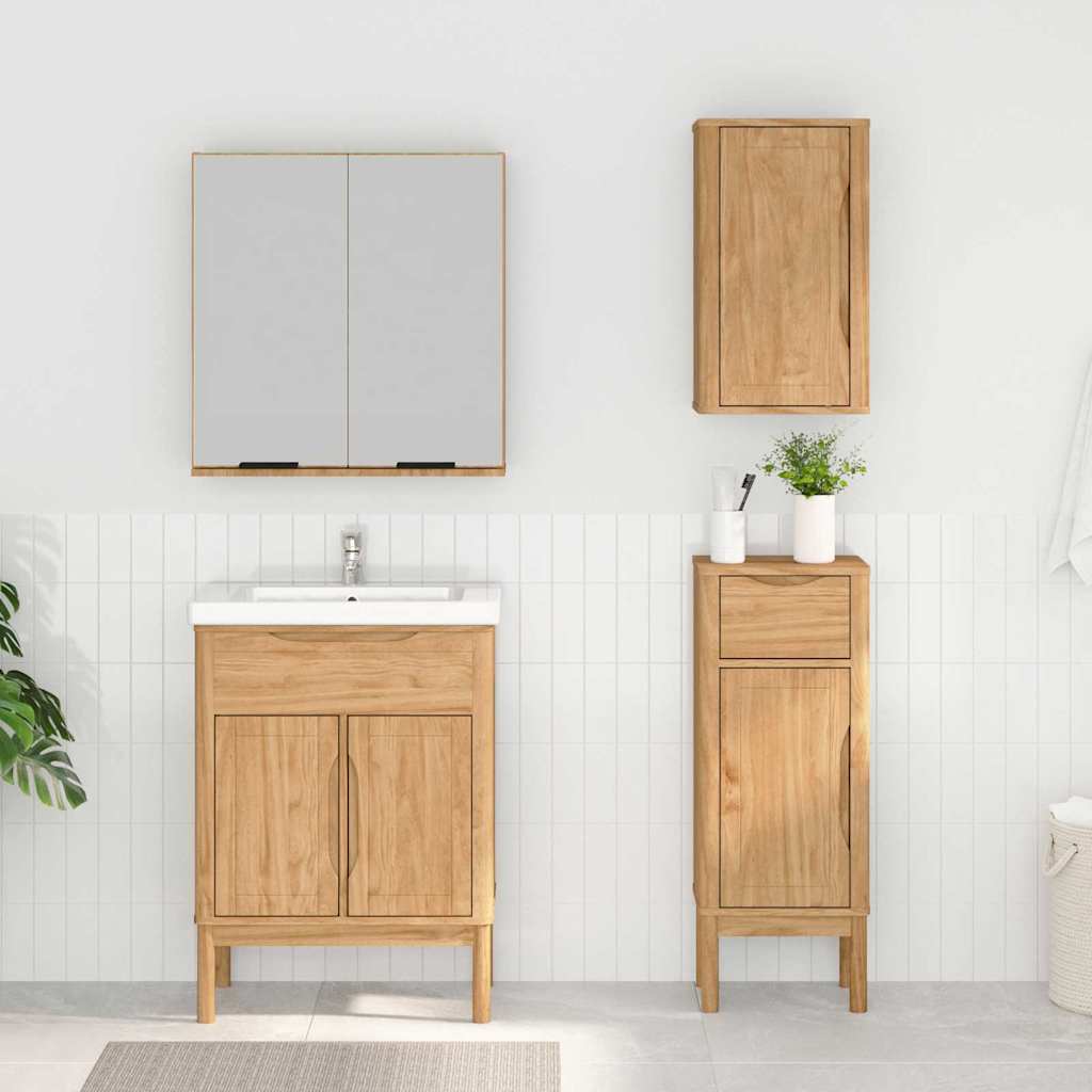 Badkamermeubelset FLORO 3 pcs Wasbruin Massief Vurenhout is nu te koop bij PeponiXL, paradijselijk wonen!