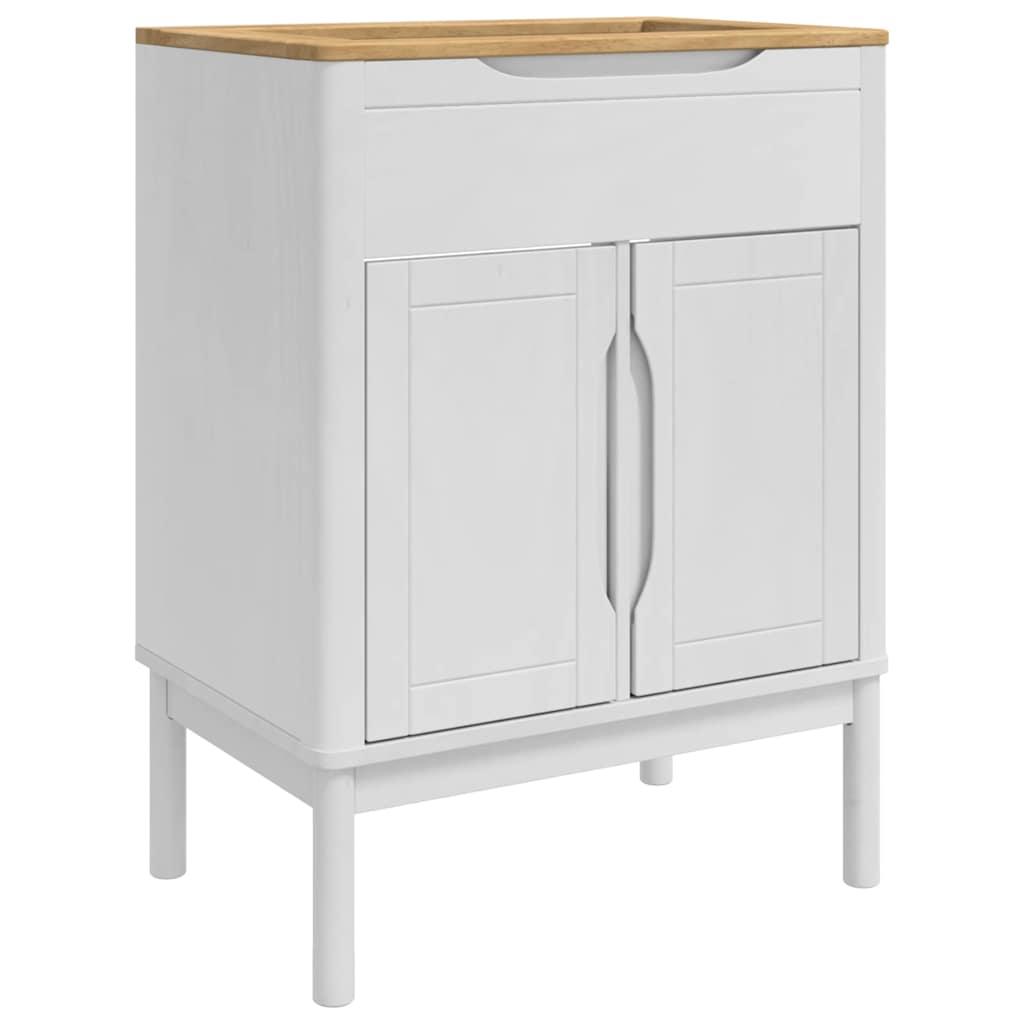 Badkamermeubelset met lade FLORO 3 pcs Wit Massief Vurenhout is nu te koop bij PeponiXL, paradijselijk wonen!