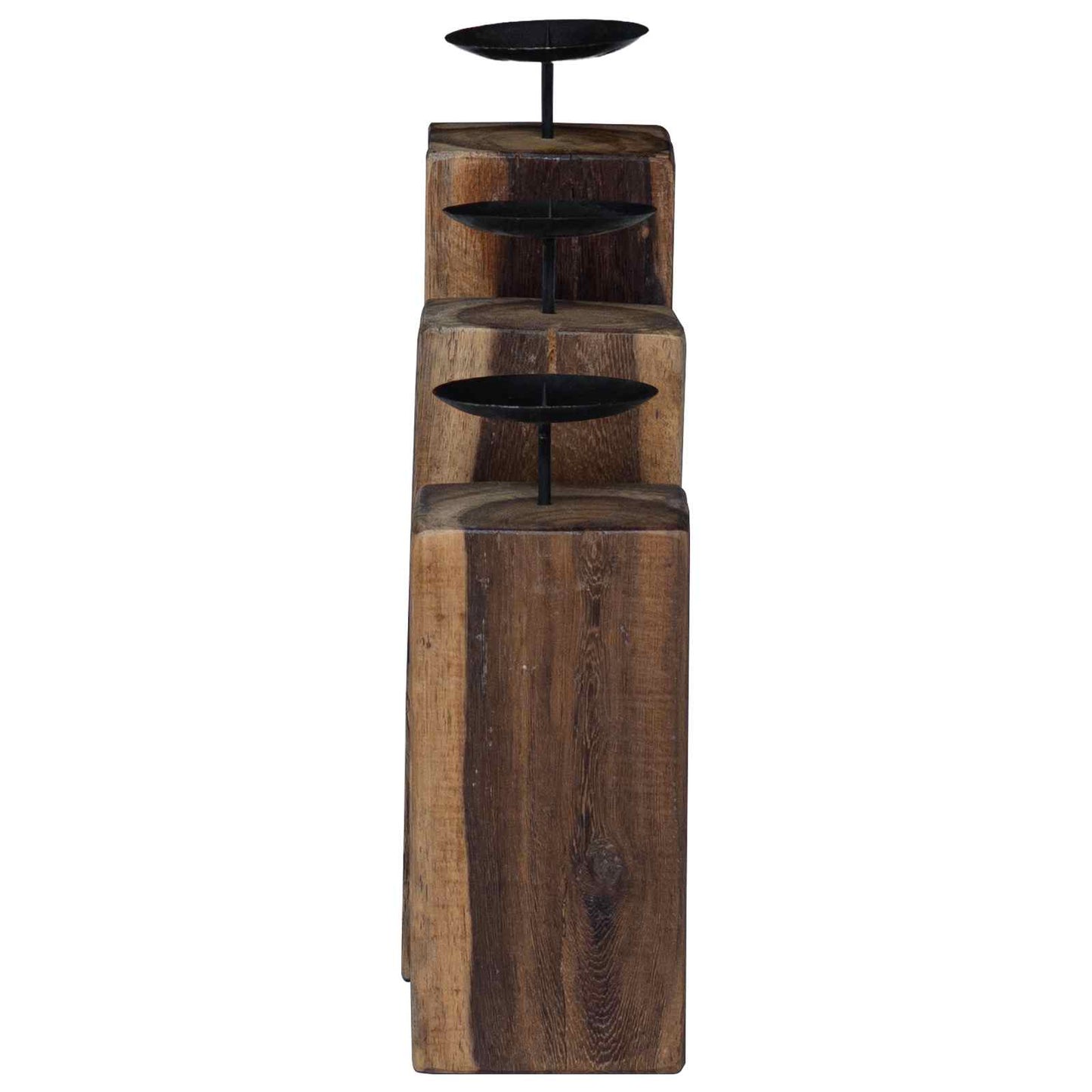 Kaarsenhouder 3 pcs Naturel Massief gerecycled hout is nu te koop bij PeponiXL, paradijselijk wonen!