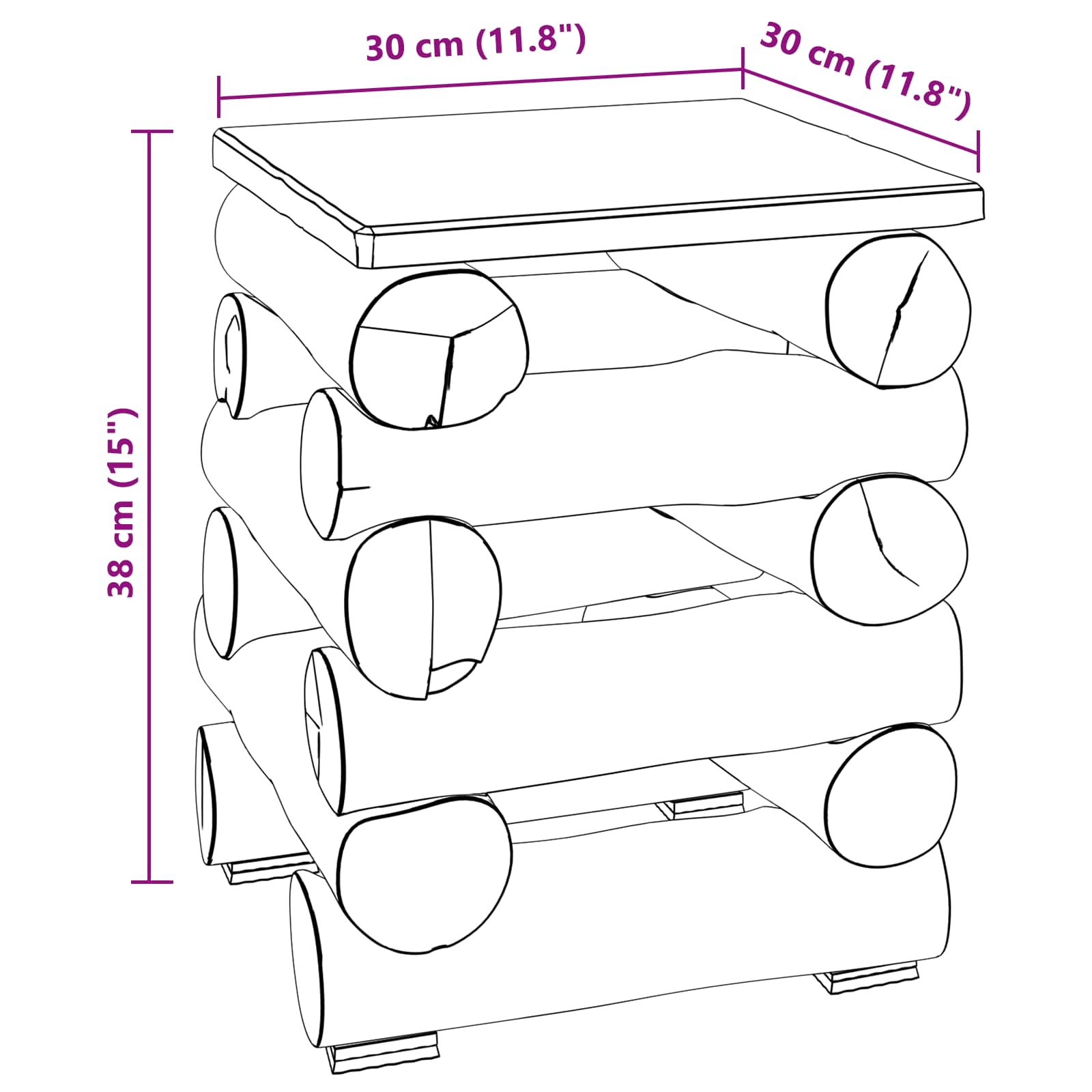 Kruk Naturel 30 x 30 x 38 cm Massief Teakhout is nu te koop bij PeponiXL, paradijselijk wonen!