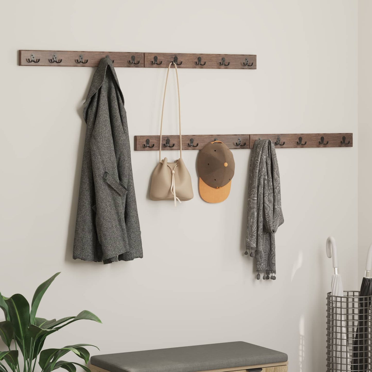 Hanger Bruin 60 x 7 x 8 cm Massief Gerecycled Hout is nu te koop bij PeponiXL, paradijselijk wonen!