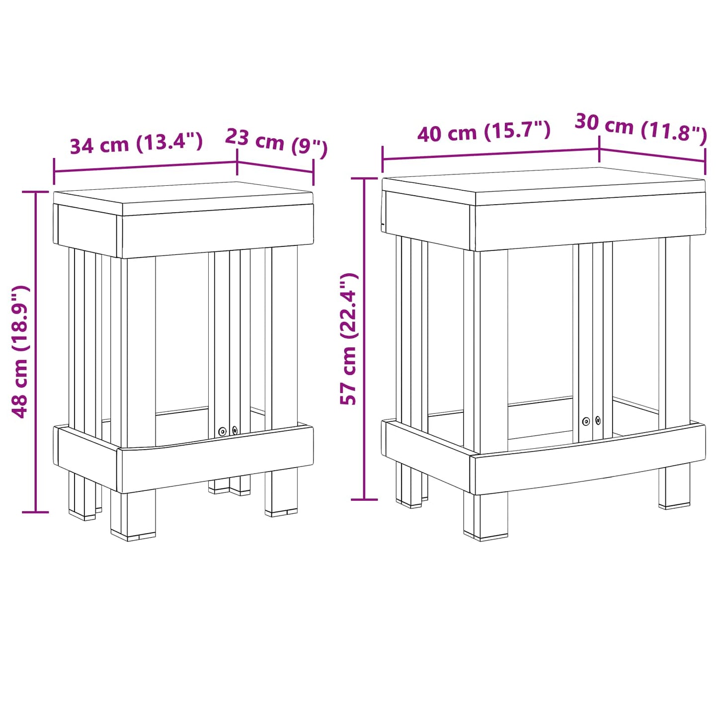 Plantenstandaard 2 pcs Bruin 70 x 11 x 27 cm Mahoniehout is nu te koop bij PeponiXL, paradijselijk wonen!