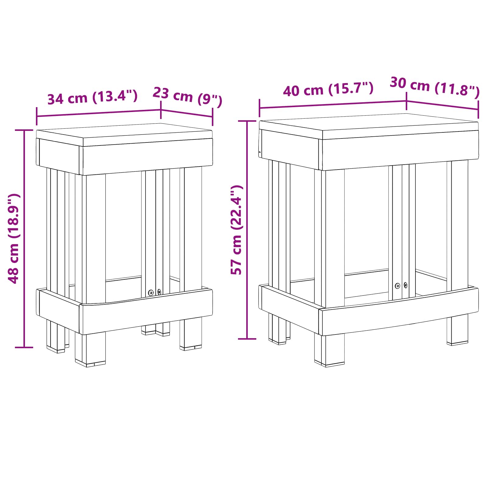 Plantenstandaard 2 pcs Bruin 70 x 11 x 27 cm Mahoniehout is nu te koop bij PeponiXL, paradijselijk wonen!
