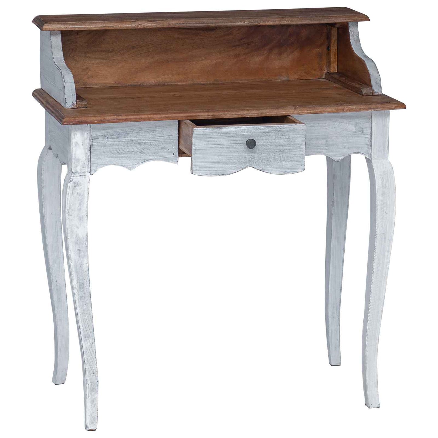 Schrijfbureau Bruin en wit 80 x 40 x 92 cm Massief mahoniehout is nu te koop bij PeponiXL, paradijselijk wonen!