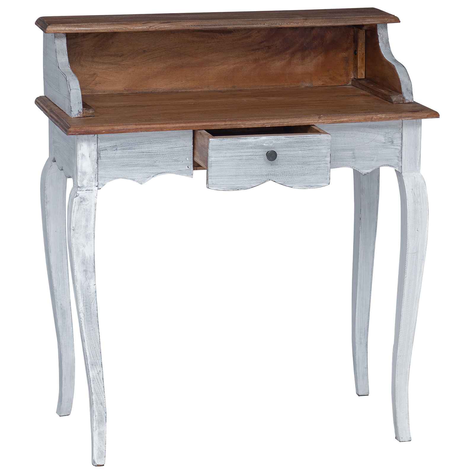 Schrijfbureau Bruin en wit 80 x 40 x 92 cm Massief mahoniehout is nu te koop bij PeponiXL, paradijselijk wonen!